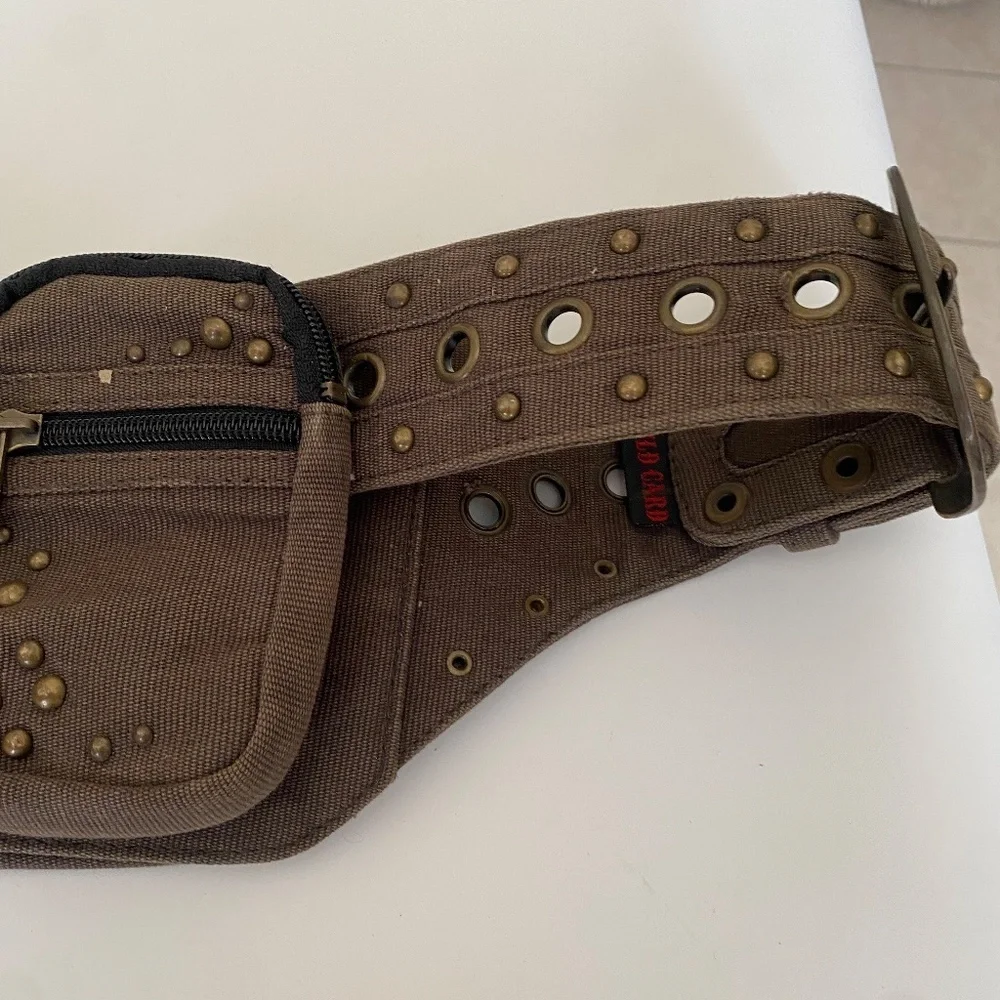 Wild card belt bag distressed utility leather stud belt bag‎ fanny